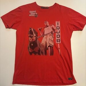 Grand theft auto 5 Franklyn and his dog iconic gaming promo shirt